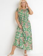 generation Rochie Verde Cloș Bardot Maxi cu Elastic în Talie din Bumbac Briyenn