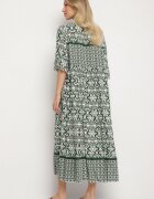 generation Rochie Verde de Bumbac Stil boho cu șiret la decolteu Orradelle