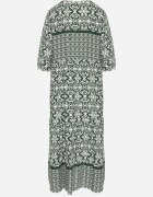 generation Rochie Verde de Bumbac Stil boho cu șiret la decolteu Orradelle