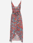 generation Rochie Verde-Roșie Din bumbac Petrecută Pe bretele subțiri Cu imprimeu floral Rissamira