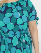 generation Rochie Verde Trapezoidală De bumbac cu Decolteu elastic și Șnur în talie Eeraphina