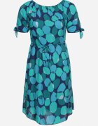 generation Rochie Verde Trapezoidală De bumbac cu Decolteu elastic și Șnur în talie Eeraphina