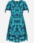 generation Rochie Verde Trapezoidală De bumbac cu Decolteu elastic și Șnur în talie Eeraphina