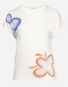 generation T-shirt Alb Clasic din Bumbac Decorat cu Imprimeu și Zirconii Kristinae