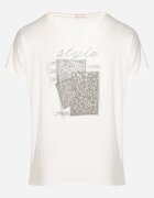 generation Tricou Alb de Bumbac cu Text Decorativ și Strass-uri Krisiona