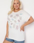 generation Tricou Clasic din Bumbac Alb Decorat cu Zirconii Christara