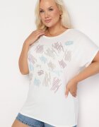 generation Tricou Clasic din Bumbac Alb Decorat cu Zirconii Christara