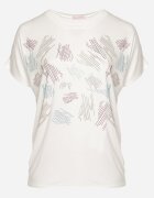 generation Tricou Clasic din Bumbac Alb Decorat cu Zirconii Christara