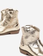  Ghete Aurii Cowboy cu cusături pe talpă plată Lmelie