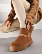  Ghete de zăpadă Maro cu Talpă Groasă și Gambă Elastică Nilevelia