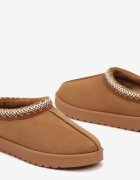  Ghete de zăpadă Maro Slip-on cu carâmb scurt decorate cu broderie Mirira