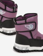  Ghete de zăpadă Mov închis cu talpă plată cu bandă velcro cu aripi Elestia