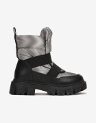  Ghete de zăpadă Negre-Argintii tip slip-on Matlasate Florine