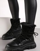  Ghete de zăpadă Negre cu blană pe talpă groasă Zolmore