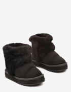  Ghete de zăpadă negre slip-on căptușite cu blană Zeiassa
