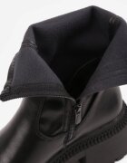  Ghete Negre pe Talpă Groasă cu Toc Gros și Carâmb Elastic Irinara
