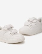  Ghete Sport Albe cu Branț din Piele și cu Aplicații Decorative cu Velcro Lanittes
