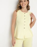 giorgia Set Galben Vestă cu nasturi și Pantaloni scurți Folaya