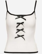 giorgia Top Alb Reiat cu Funde Decorative Evilellis
