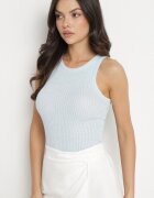 giorgia Top Albastru din Material Striat Ovilora