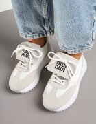 givana Adidași Alb-Bej cu Talpă Groasă cu Bandă Decorativă Alutra