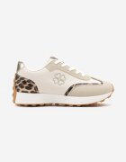 givana Adidași bej decorați cu broderie și inserții cu imprimeu de leopard Alinalla