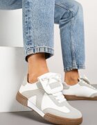 givana Adidași Teniși Alb-Gri cu Limbă Decorativă Alaviela