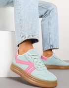 givana Adidași Verde deschis în Stil Tenisi Iconici cu Cusături Decorative Alanithra