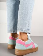 givana Adidași Verde deschis în Stil Tenisi Iconici cu Cusături Decorative Alanithra