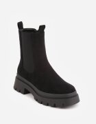 givana Botine cu talpă joasă (tip chelsea) cu textură de piele întoarsă pe talpă cu profil Irisia Negre