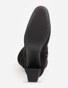 givana Cizme de tranziție pe toc gros din imitație de piele întoarsă în stil minimalist Payleia Negre
