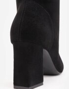 givana Cizme de tranziție pe toc gros din imitație de piele întoarsă în stil minimalist Payleia Negre