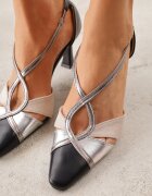 givana Pantofi Negri pe Toc Conic cu Barete Metalice Iphophi