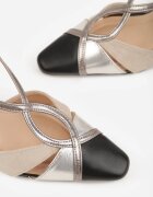 givana Pantofi Negri pe Toc Conic cu Barete Metalice Iphophi