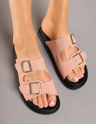 givana Papuci Roz Casual cu Curele cu Catarame Winea