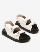 givana Sandale Albe cu închidere Velcro decorate cu aplicații metalice Marulissa