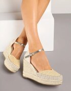 givana Sandale Aurii Espadrile cu Împletitură pe platformă Weanise