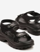 givana Sandale Negre în Stil Sportiv pe Talpă Embosată cu Scai Nimirosa