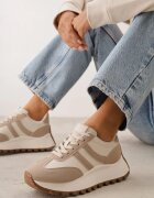 givana Sneakers groase cu talpă groasă și barete decorative Diki Bej închis