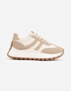givana Sneakers groase cu talpă groasă și barete decorative Diki Bej închis