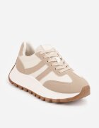 givana Sneakers groase cu talpă groasă și barete decorative Diki Bej închis