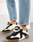 givana Sneakers Negru-Bej cu Limbă Decorativă Alaviela