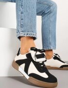 givana Sneakers Negru-Bej cu Limbă Decorativă Alaviela