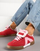 givana Sneakers Teniși Roșu-Roz cu Limbă Decorativă Alaviela