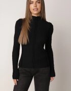 glo-story Asortat cu guler înalt din tricot ribat cu cusături decorative Moonia Negru