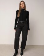 glo-story Asortat cu guler înalt din tricot ribat cu cusături decorative Moonia Negru