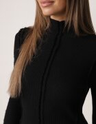 glo-story Asortat cu guler înalt din tricot ribat cu cusături decorative Moonia Negru