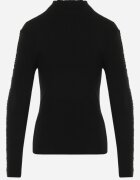 glo-story Asortat cu guler înalt din tricot ribat cu cusături decorative Moonia Negru
