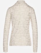 glo-story Bluză Albă din Bumbac Stil Longsleeve cu Guler semi-înalt cu Imprimeu Literar Azelenia