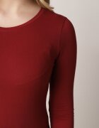 glo-story Bluză Bordeaux din bumbac cu mânecă lungă Miathania